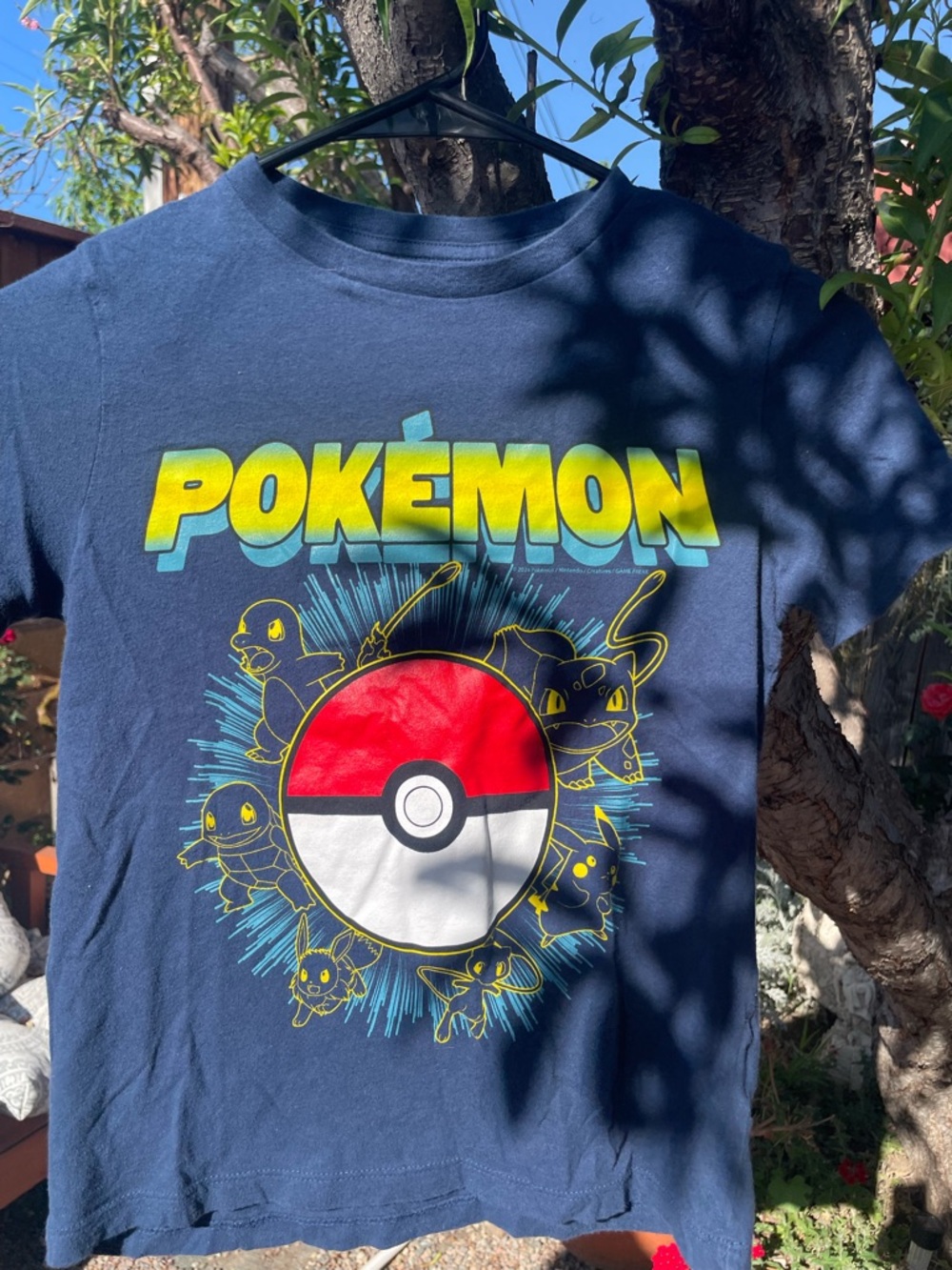 Old Navy Navy Graphic Pokémon Tee with Red & White Poké Ball